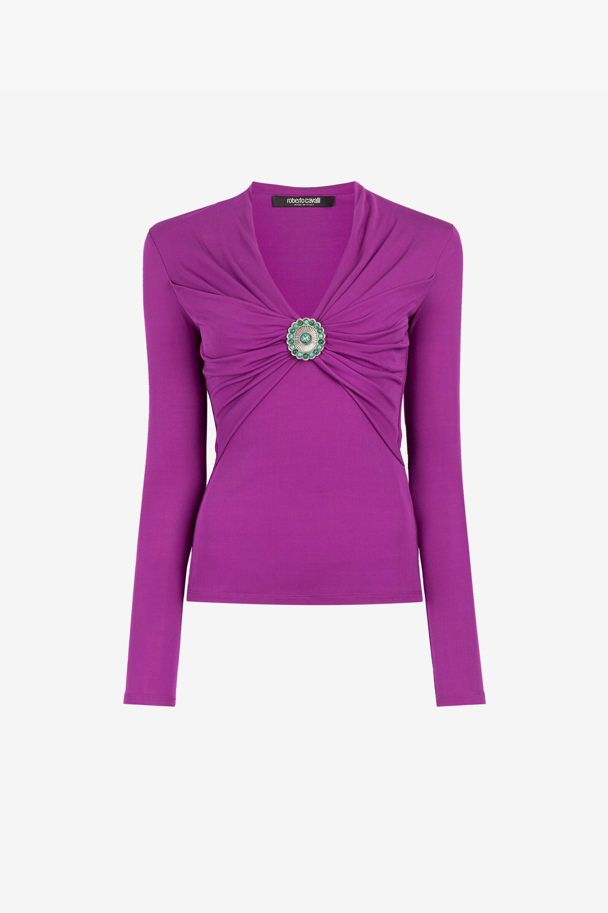 RC Embellished Gathered Top Purple RKT605-JJ051