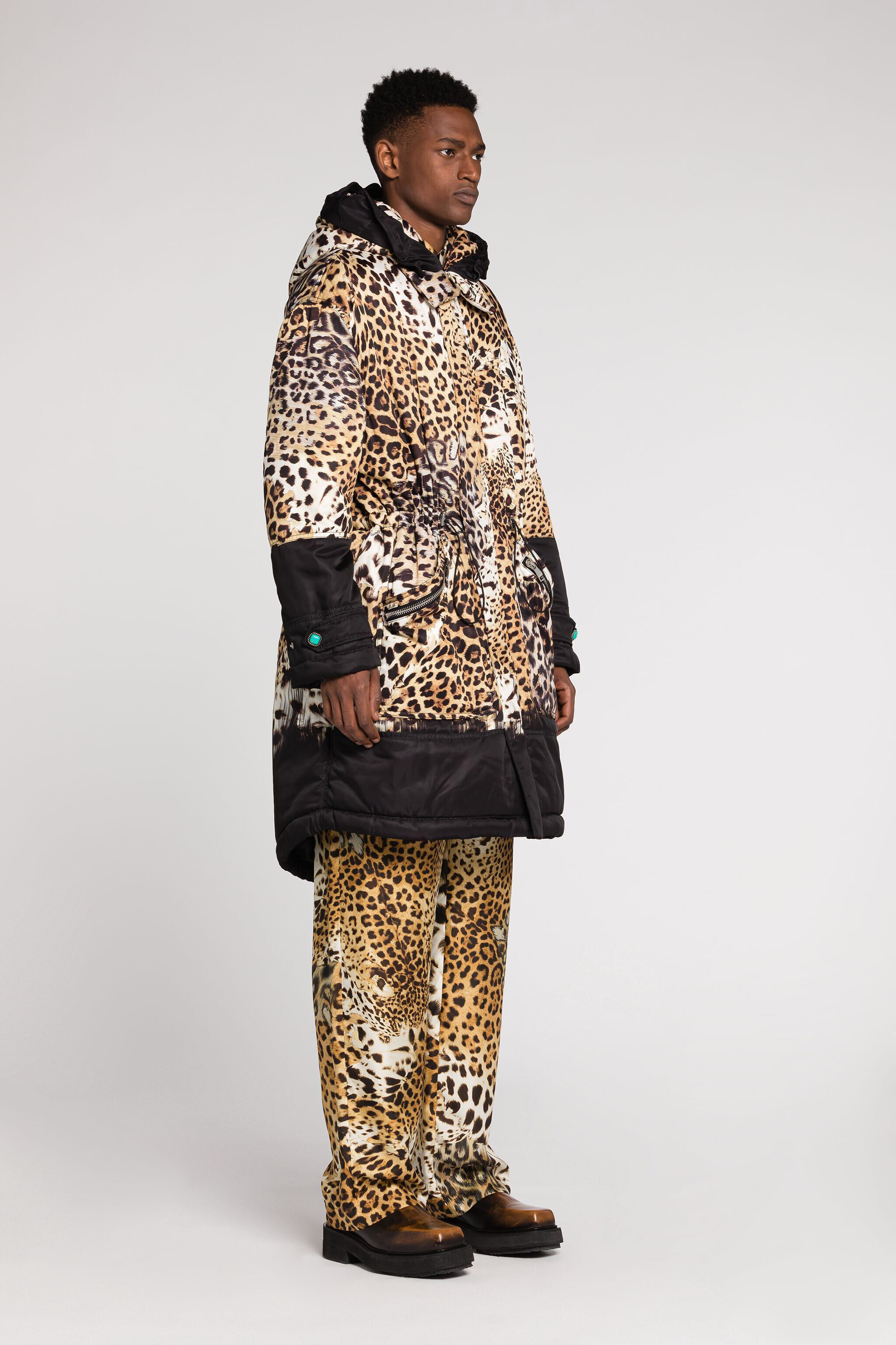 RC Leopard-Print Padded Coat Light brown RRT416-5R003