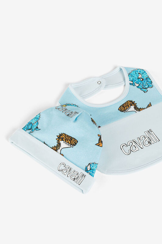 JU Dinosaur And Logo-Print Babygrow Set Light blue QJT816-JVF59