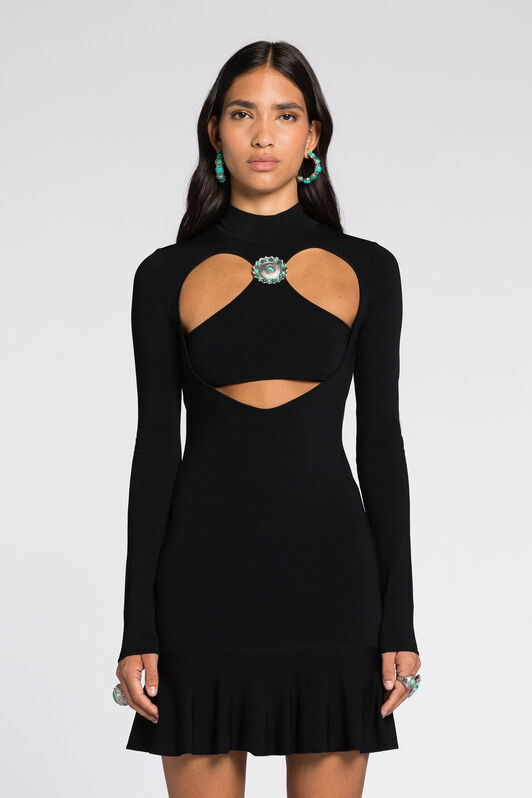 RC Cut-Out Flared Mini Dress Black RKM106-MG011