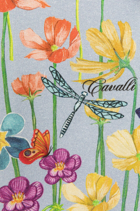 JU Flower-Print Zip Hoodie Light blue PJT952-5OF11