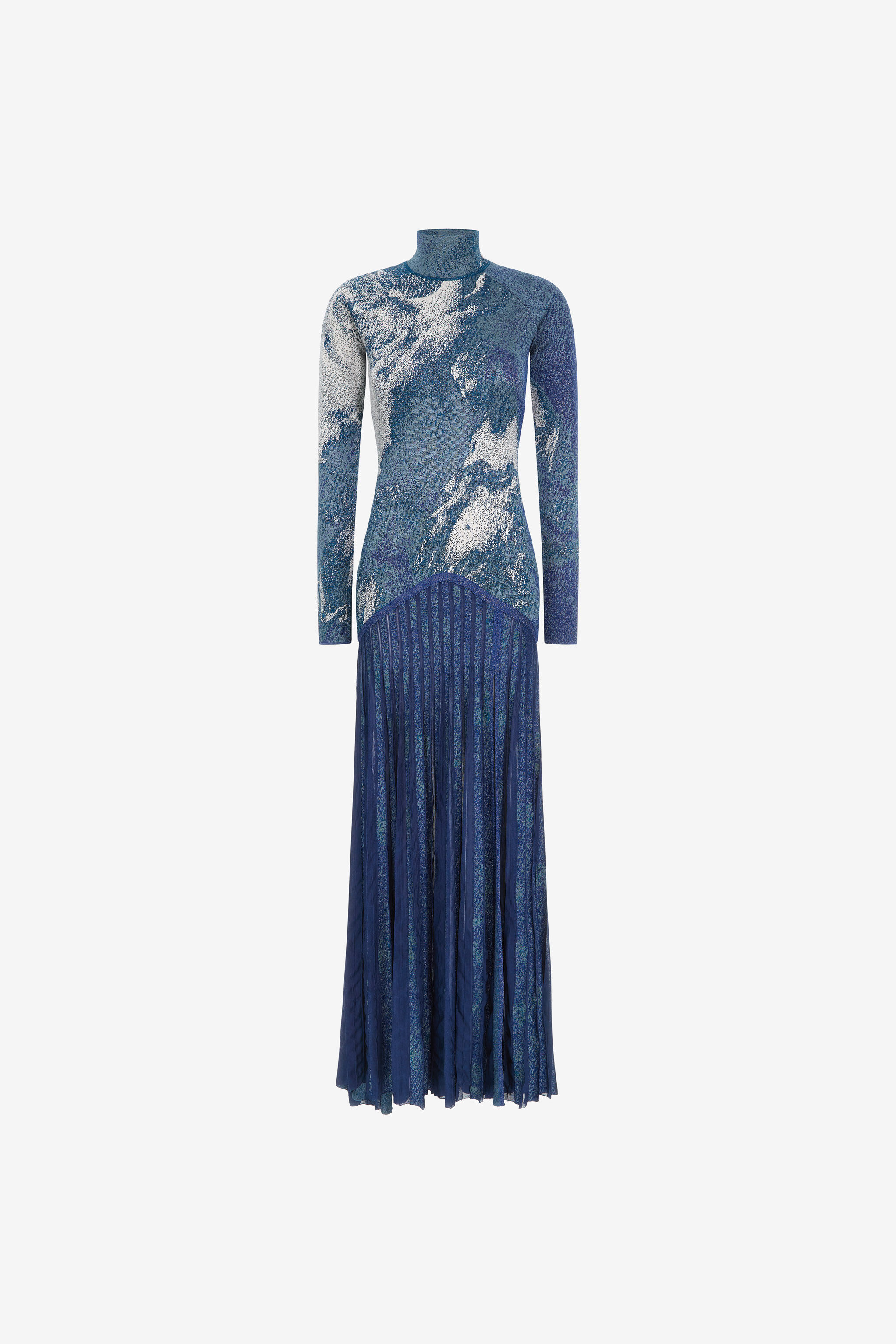 RC Long knit dress with washed-out effect Blue RWM155-MA007