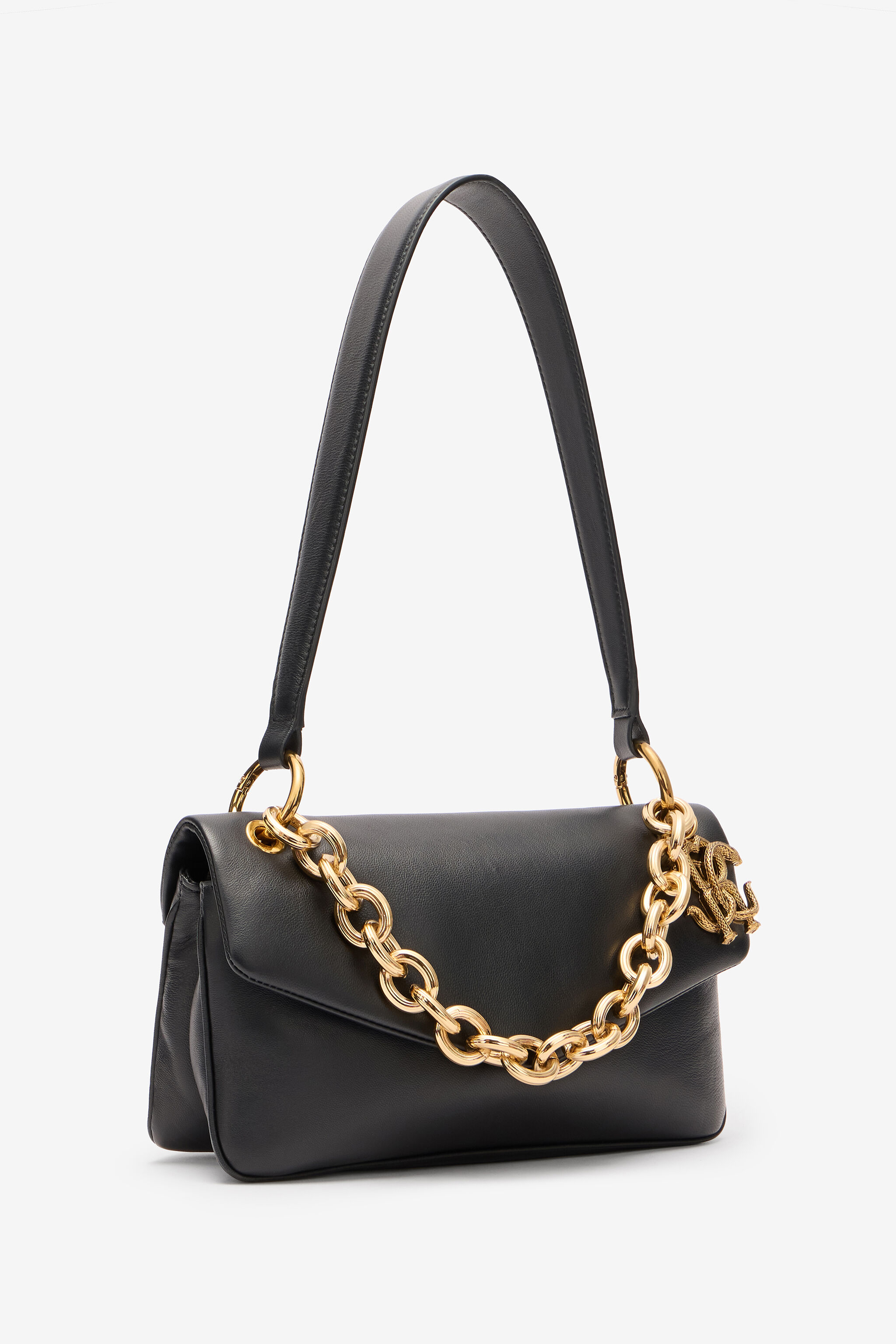 RC Shoulder Bag with Chain and Charm Black VKB015-PNE02