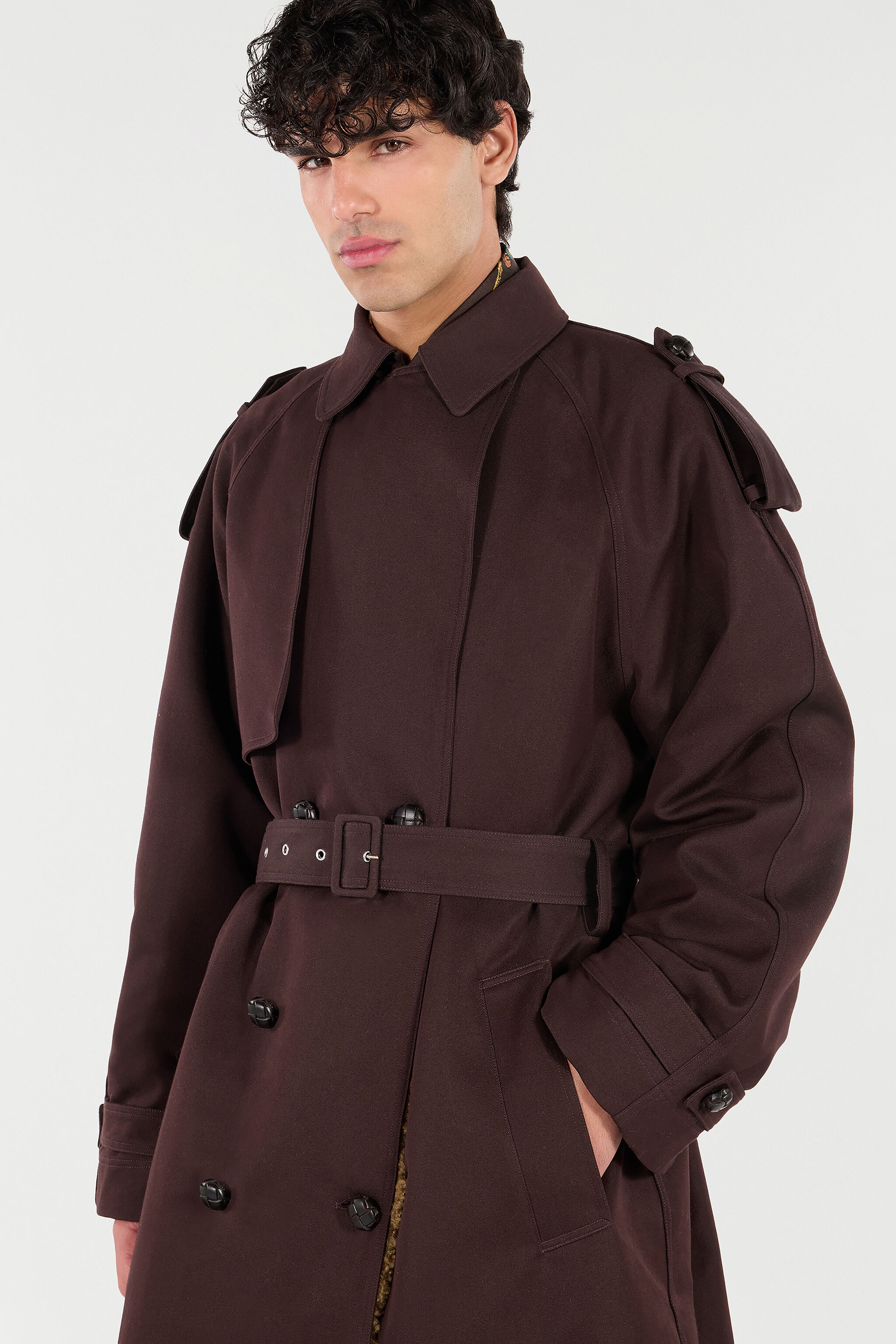 RC Long Trench Coat in Cotton Brown VRT531-FN071