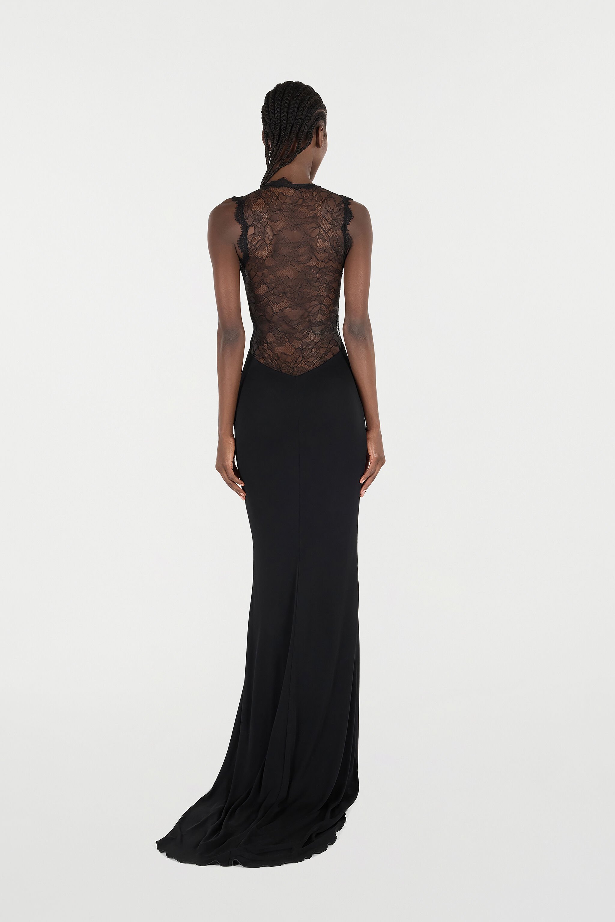 RC Extra Long Dress with Lace Black VKT138-JE034