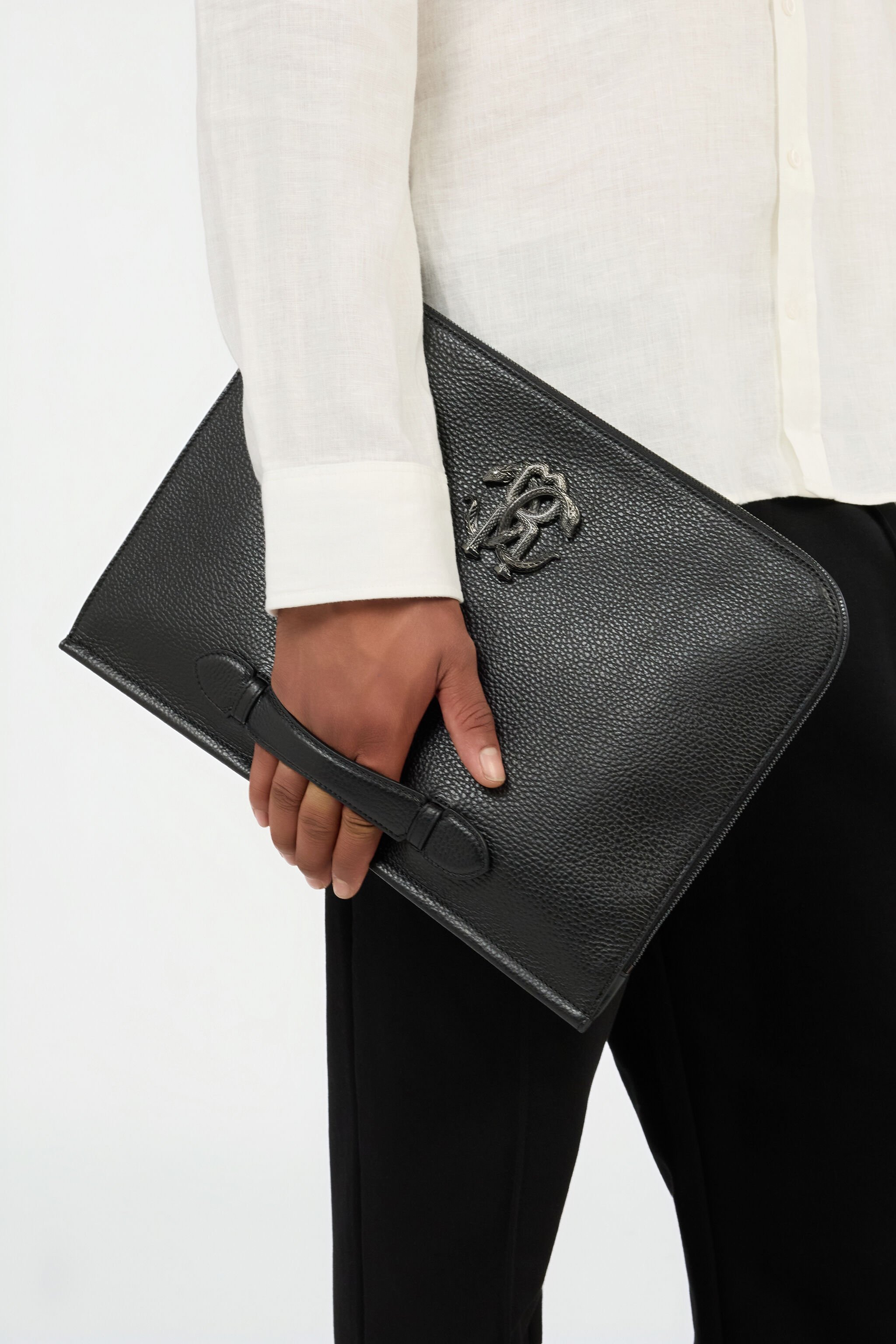RC Pochette Nera Con Monogram RC BLACK QOB00E-PZO37