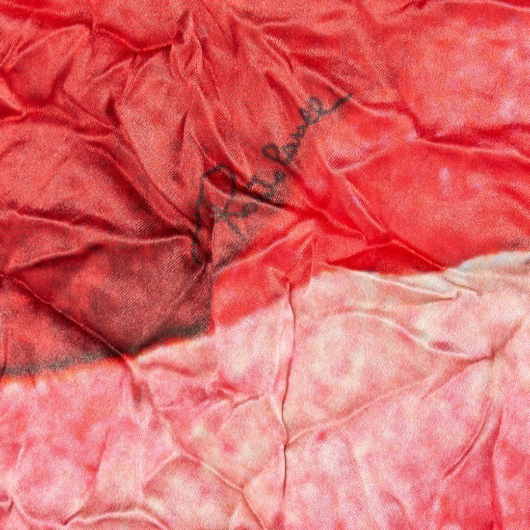 RC Abito Asimmetrico Increspato Stampa Rose Rosso UKT111-RYN48