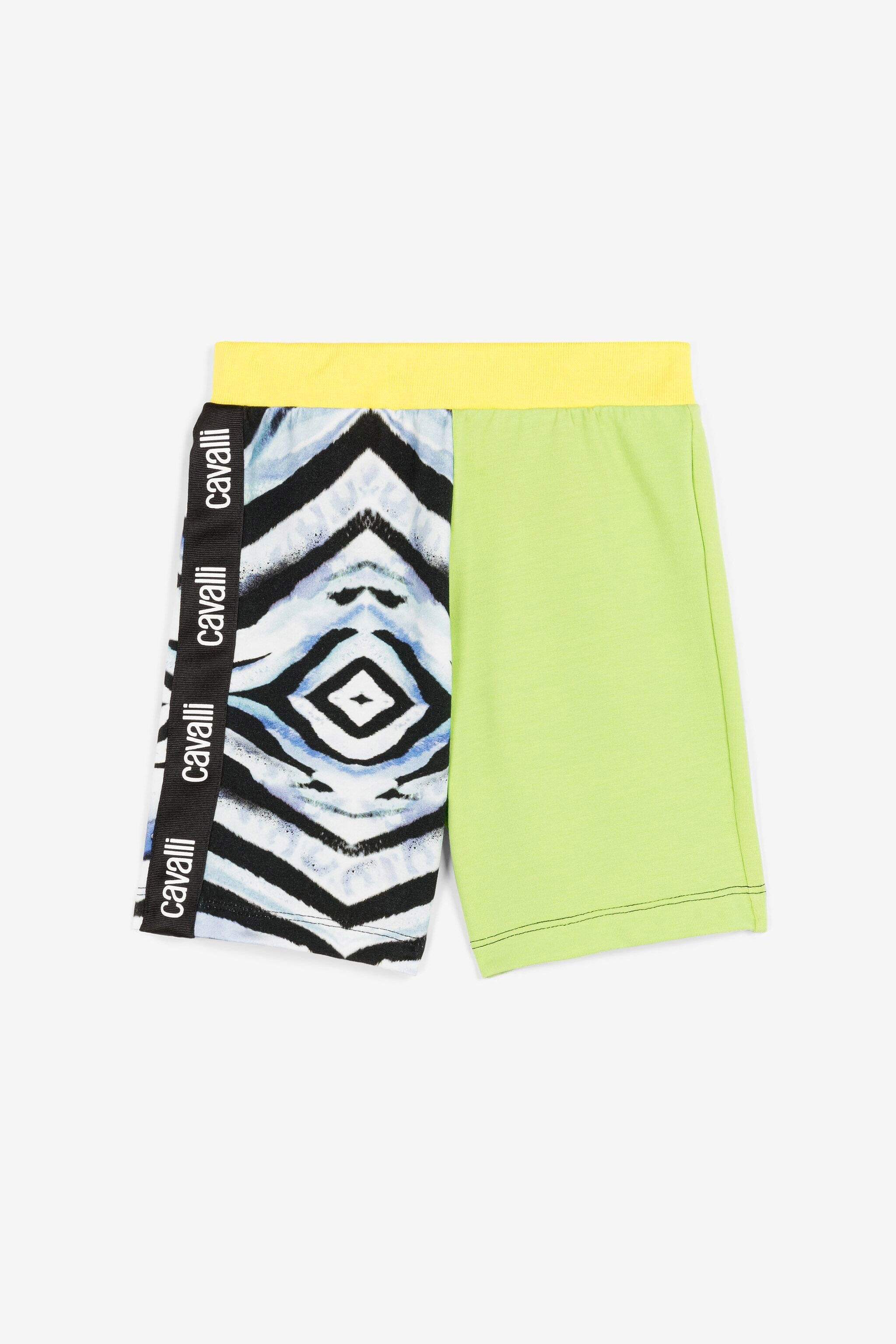 JU Shorts mit abstraktem Print Grün/Blau OJT286-ISA2J