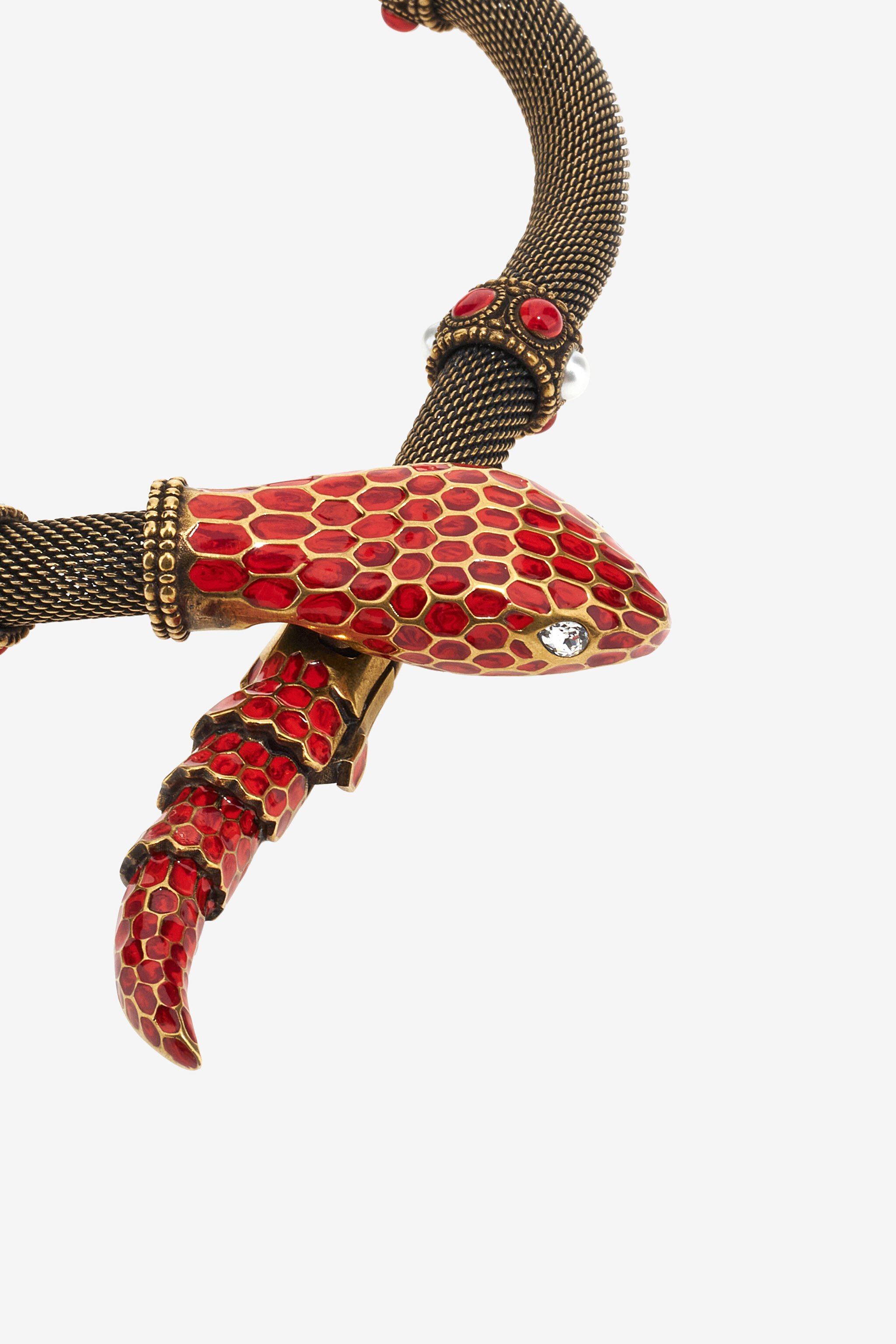 RC Rigid necklace with snake and decoration Rouge SKG001-AM081