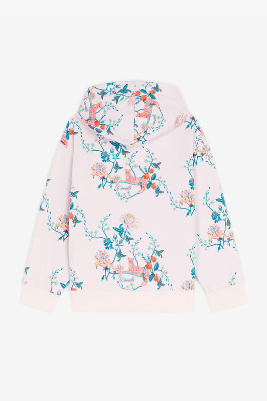 JU Floral And Jaguar-Print Cotton Hoodie JU Floral And Jaguar-Print Cotton Hoodie Pink RJT931-CF050