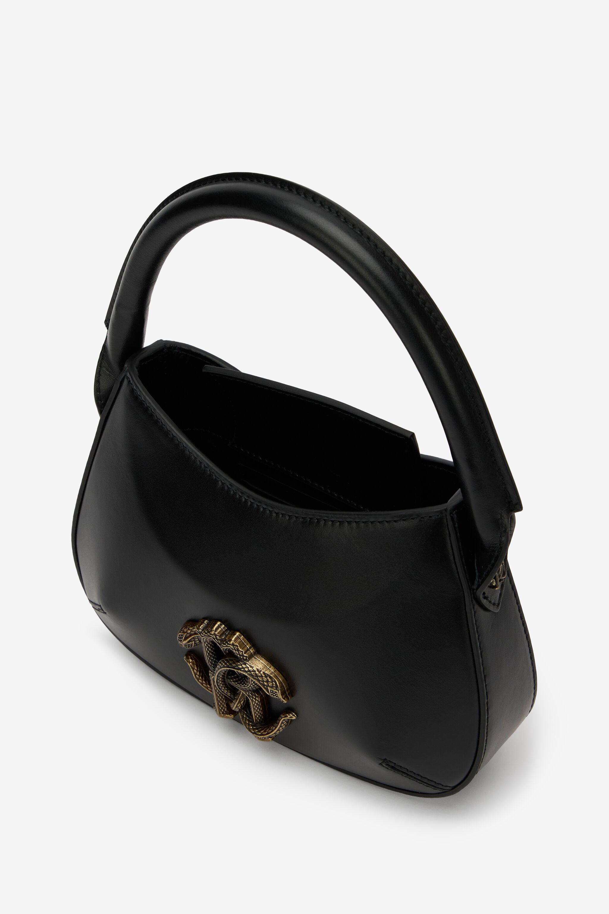 RC Black Leather Top Handle Bag with Monogram RC RC Black Leather Top Handle Bag with Monogram RC BLACK ROB00E-PZ085