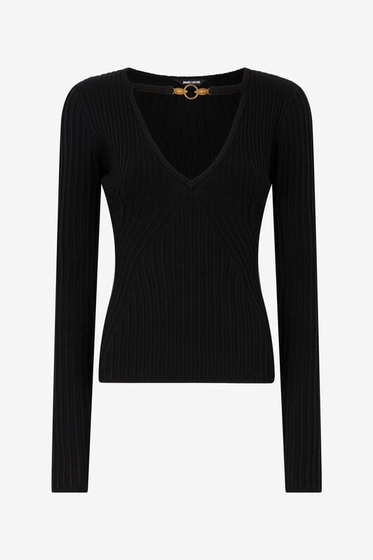 JC Sweater With Snake Head Charm Black TFM024-TF149
