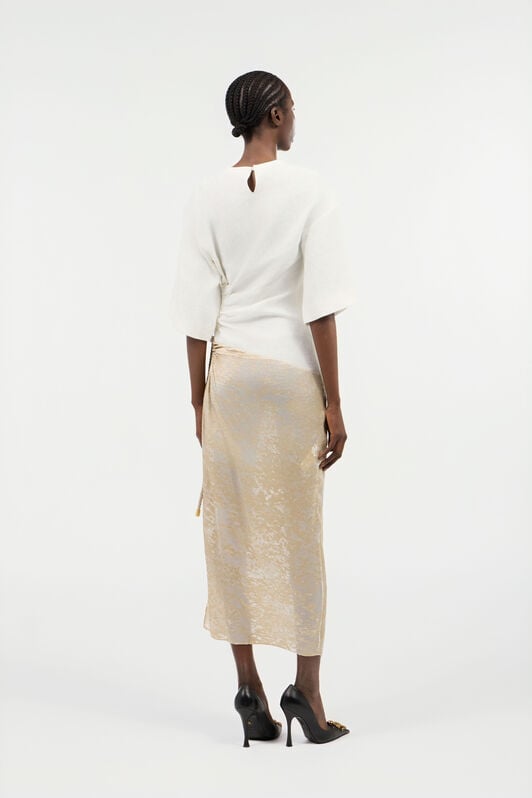 RC Wall Print Dress Ivory UWT120-LG018