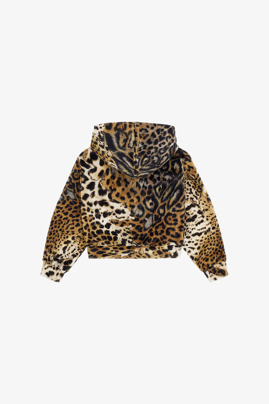 JU Hoodie With Jaguar Skin Print JU Hoodie With Jaguar Skin Print JAGUARSKIN NATURAL TJT68O-CPM10