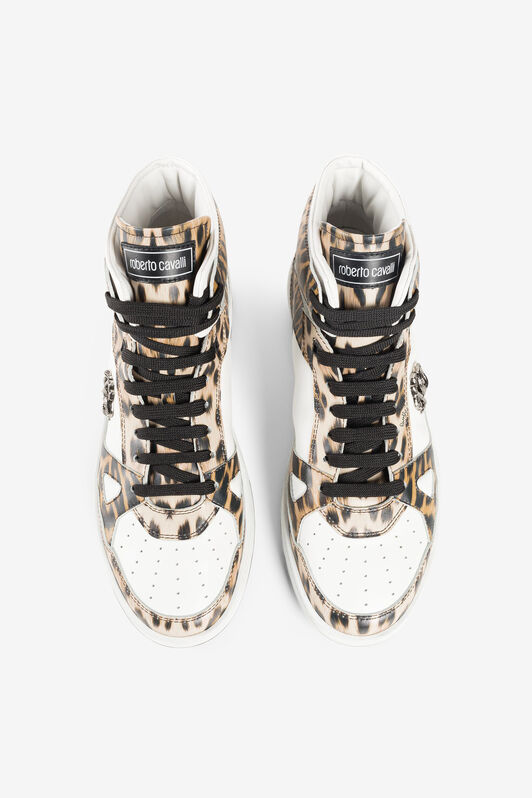 RC Logo-plaque leather sneakers RC Logo-plaque leather sneakers MACULATO/BIANCO/NERO RRS018-PZB21