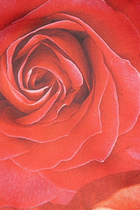 RC Langes Kleid mit Print Rose Rot UKT180-CTN48