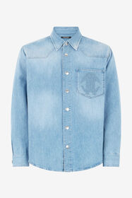 ${brand} Denim Shirt With Mirror Snake Monogram ${colorDescription} ${masterID}