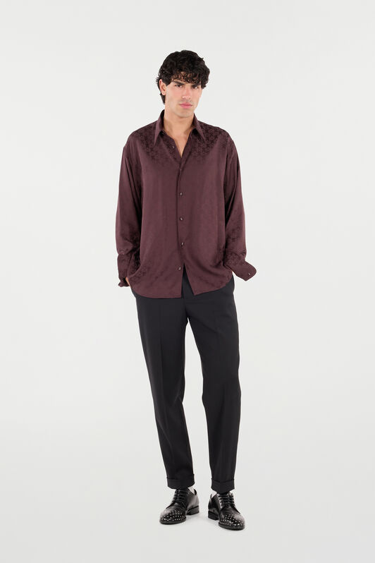 RC Silk Blend Shirt with All-Over Monogram RC Silk Blend Shirt with All-Over Monogram Purple VRT711-RK010