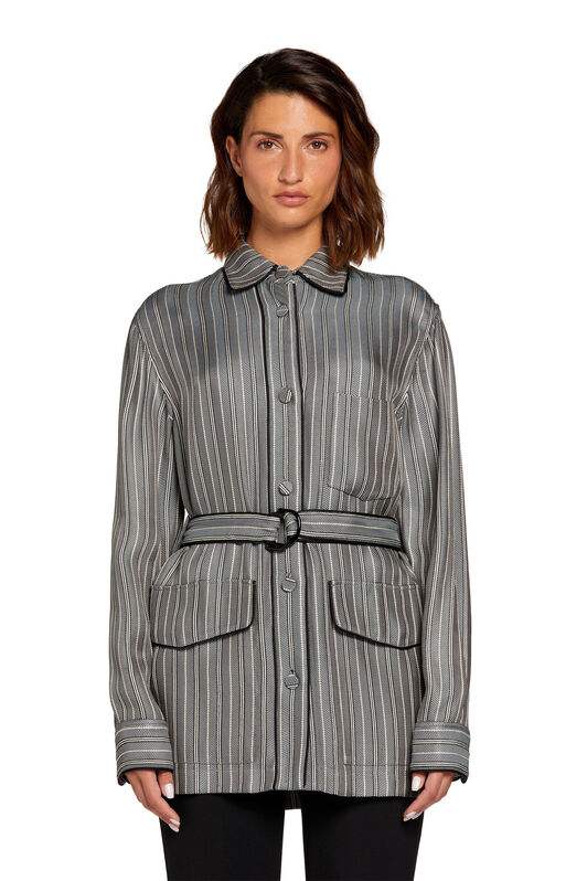 RC Striped Belted Shirt TAUPE/PEWTER IQT413-VI029