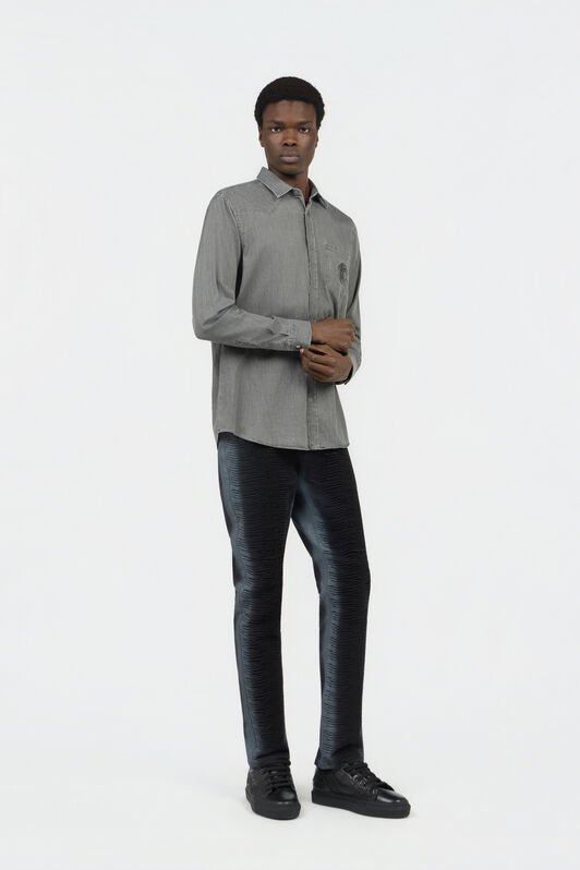 RC Grey Cotton Shirt with Embroidered Logo BLACK SOT70H-CH006