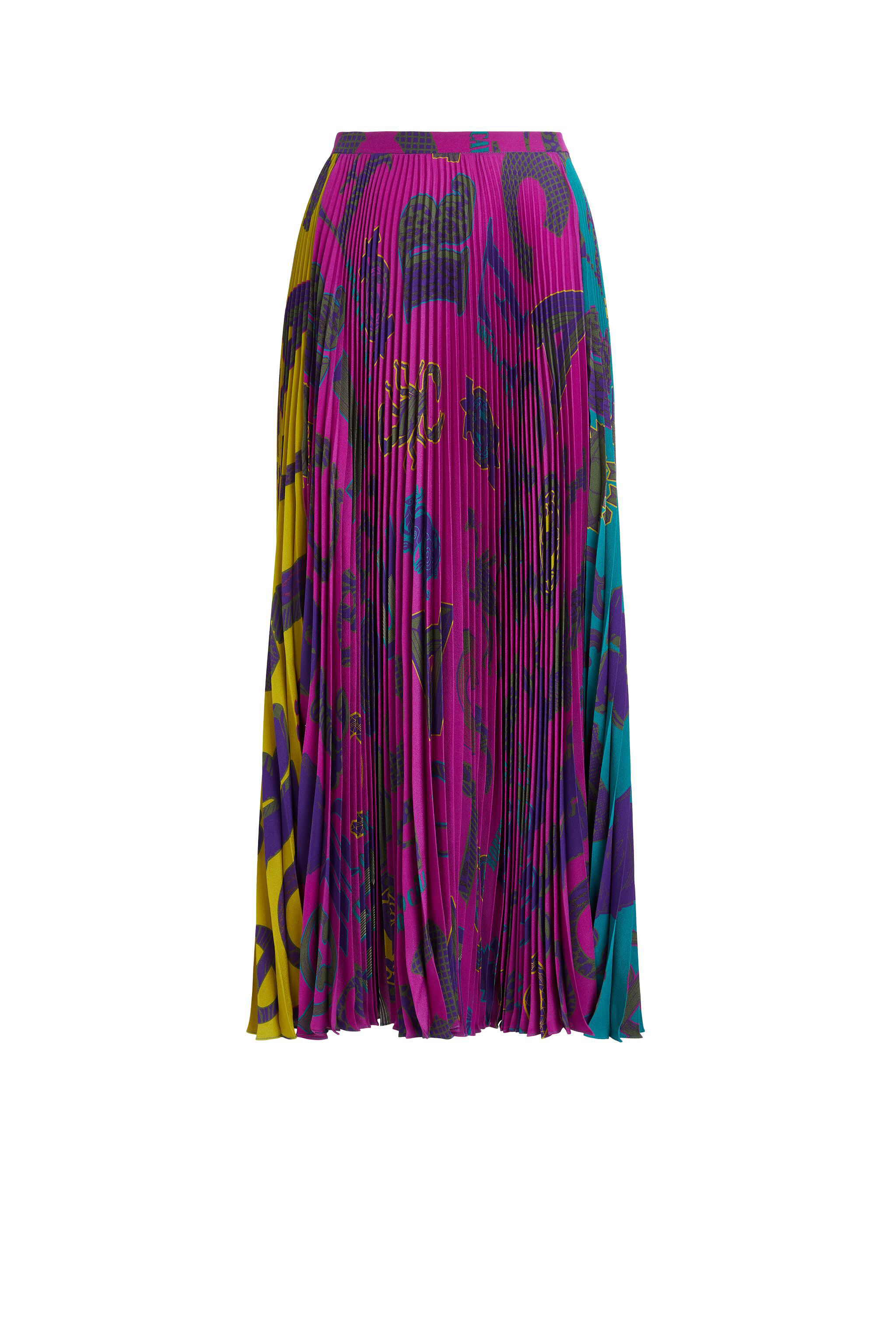 RC Gonna plissettata con stampa Cavalli Mania Viola LQT306-GJA01