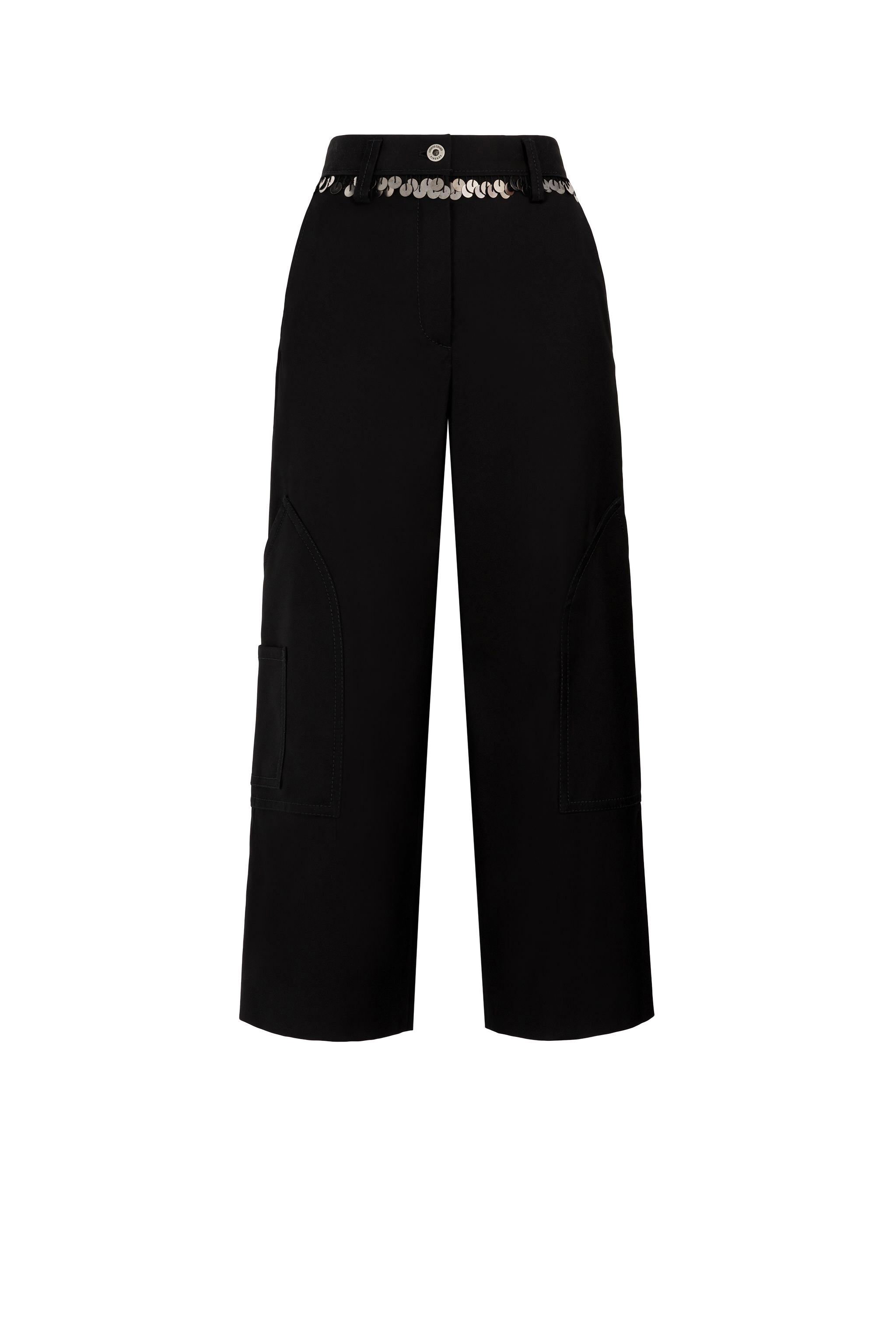 RC Sequin-Embellished Wide-Leg Trousers BLACK IWR227-CE036