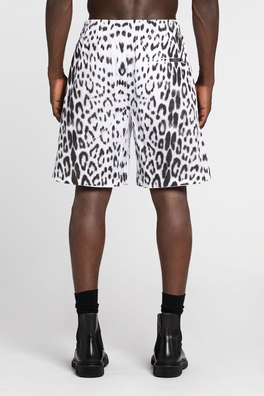 RC Shorts sportivi con bandiera e stampa Leopard Nero/Bianco QRT224-CH061
