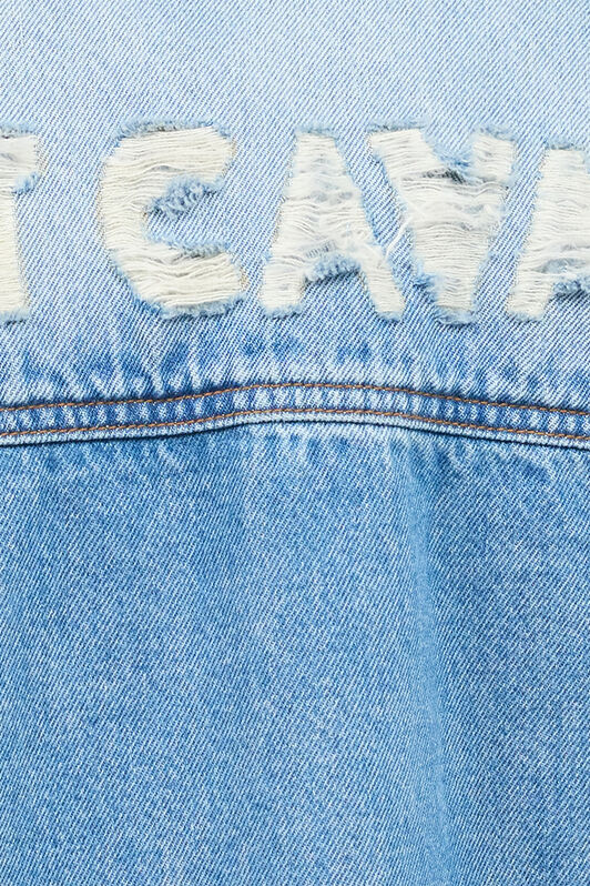 JC Denim Jacket With Lettering Light blue UFT077-UF115