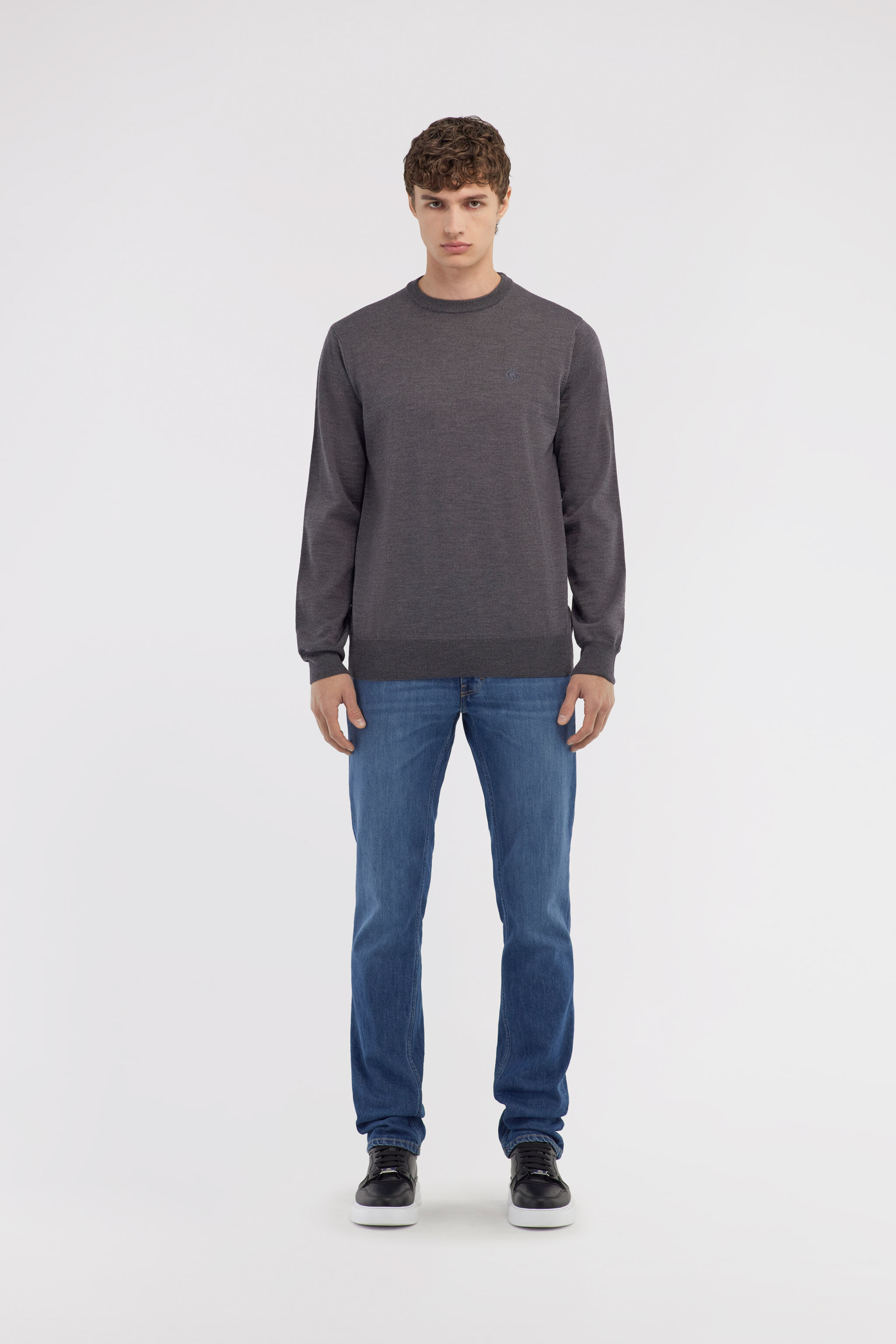 RC Crewneck sweater with RC Dark gray NOM01B-MQ030