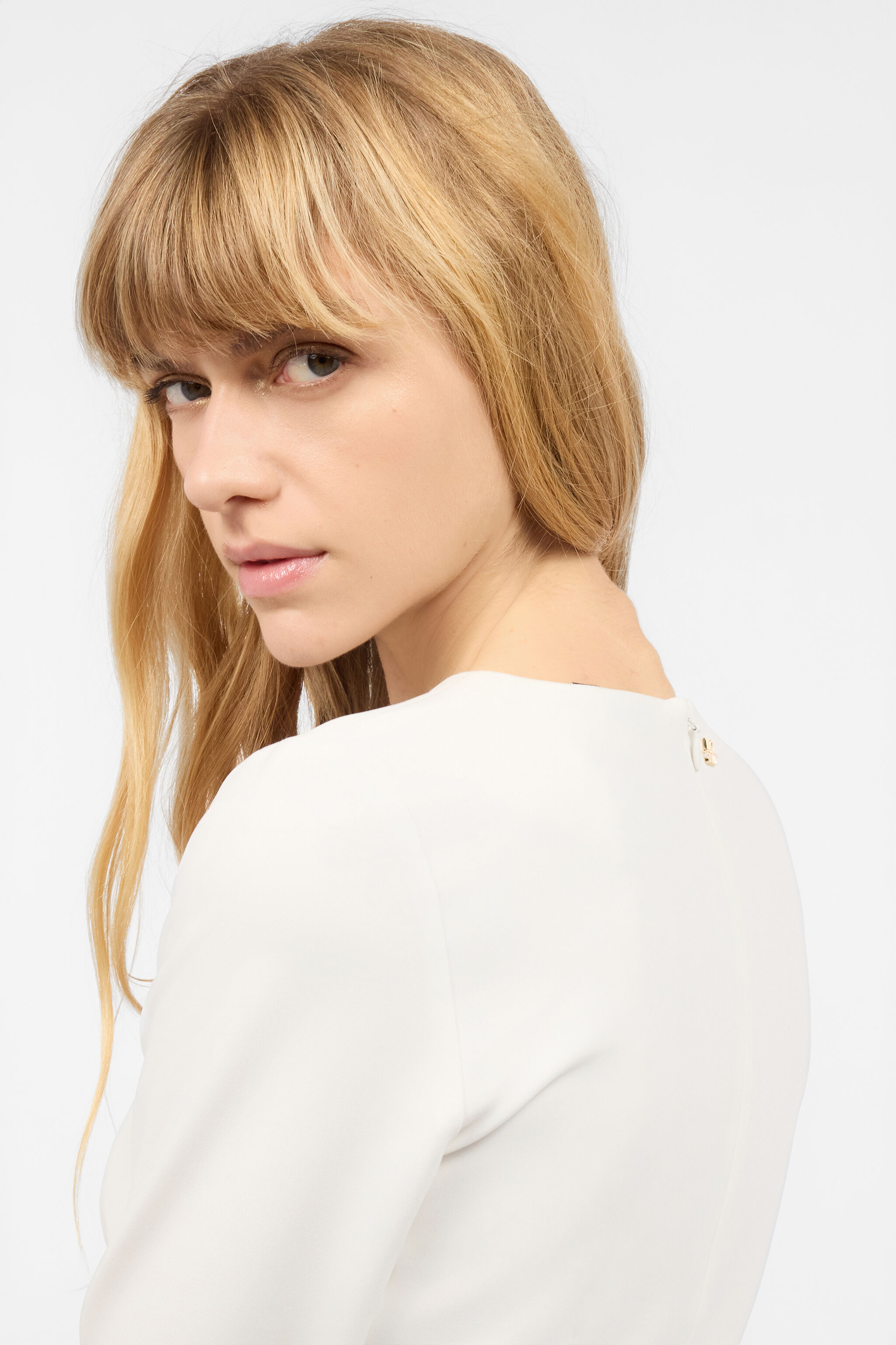 JC Mini Dress With Three-Quarter Sleeves White UFT188-UF254