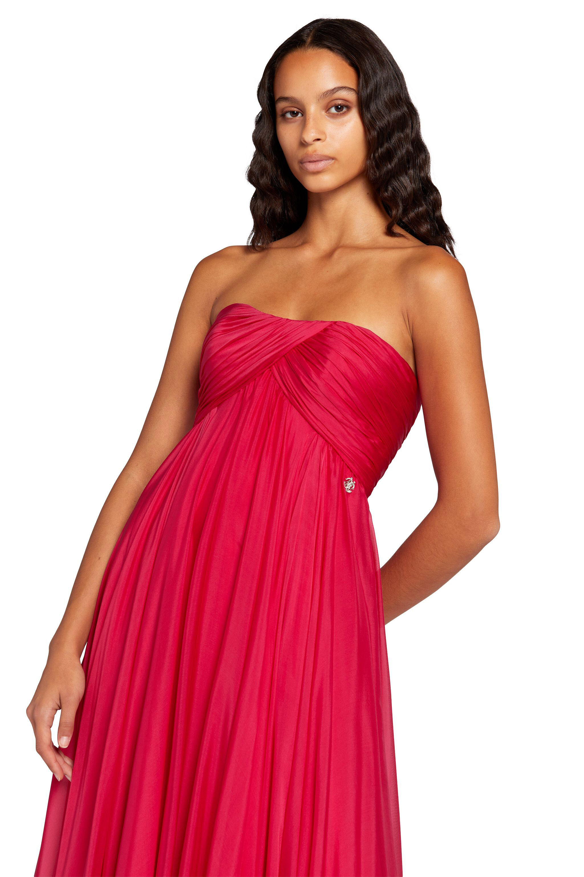 RC Strapless Silk Maxi Dress Red KCT102-CC031
