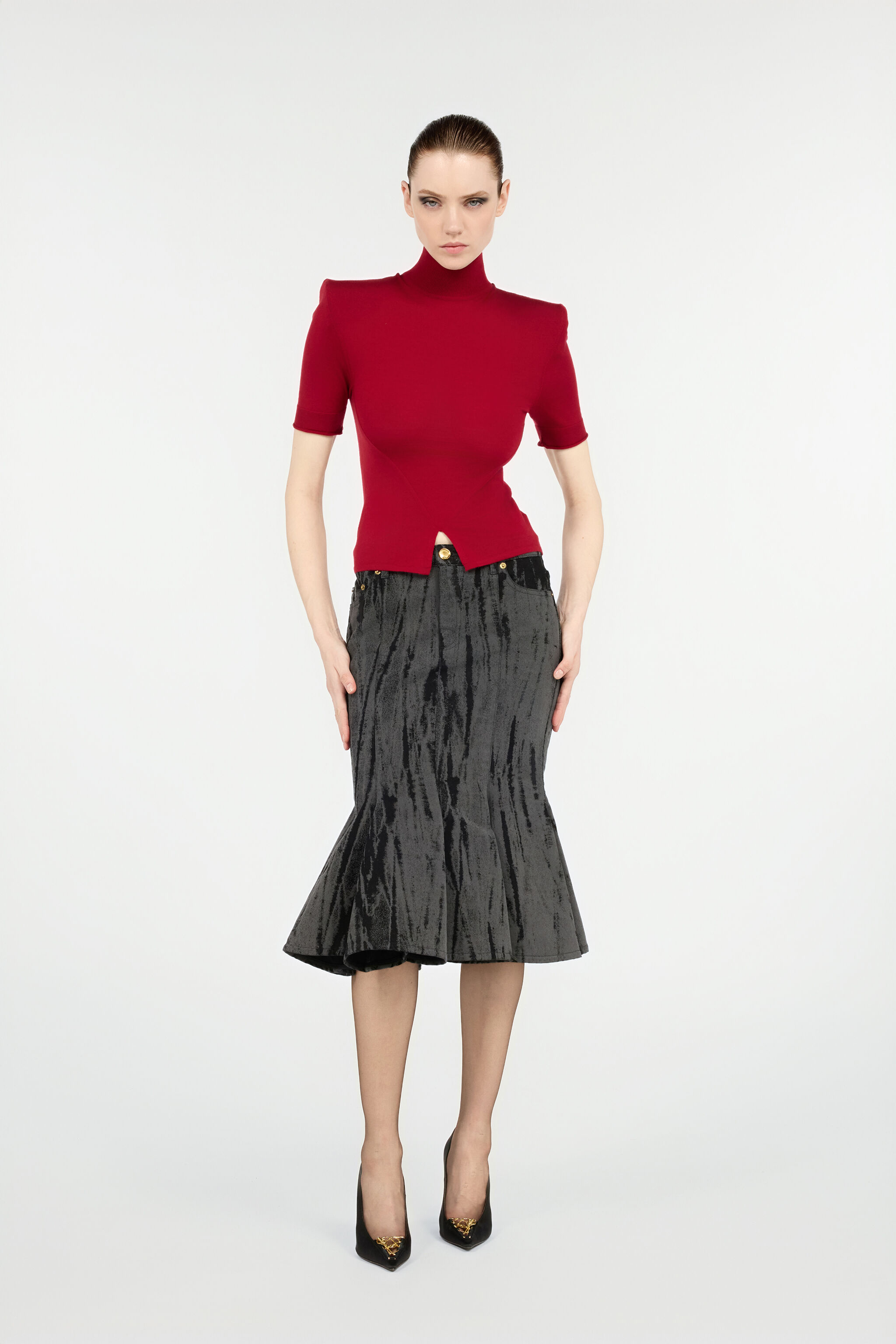 RC Dark Red High-Neck Sweater Red VWM605-MQ014