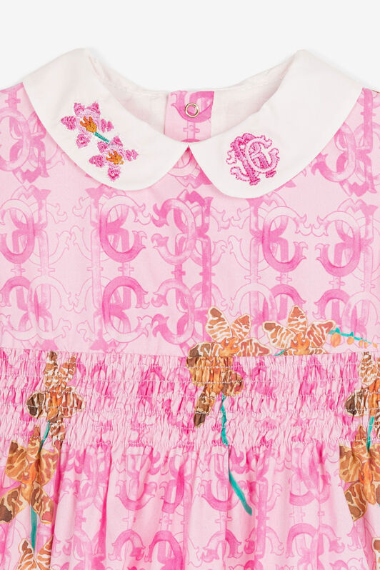 JU Kleid mit Monogramm-Print Rosa QJT140-CIG19