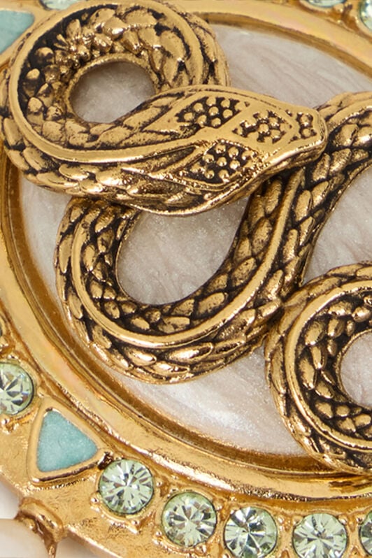 RC Serpentine Gold Earrings GOLD/IVORY/CRYSTAL WQG002-AM127