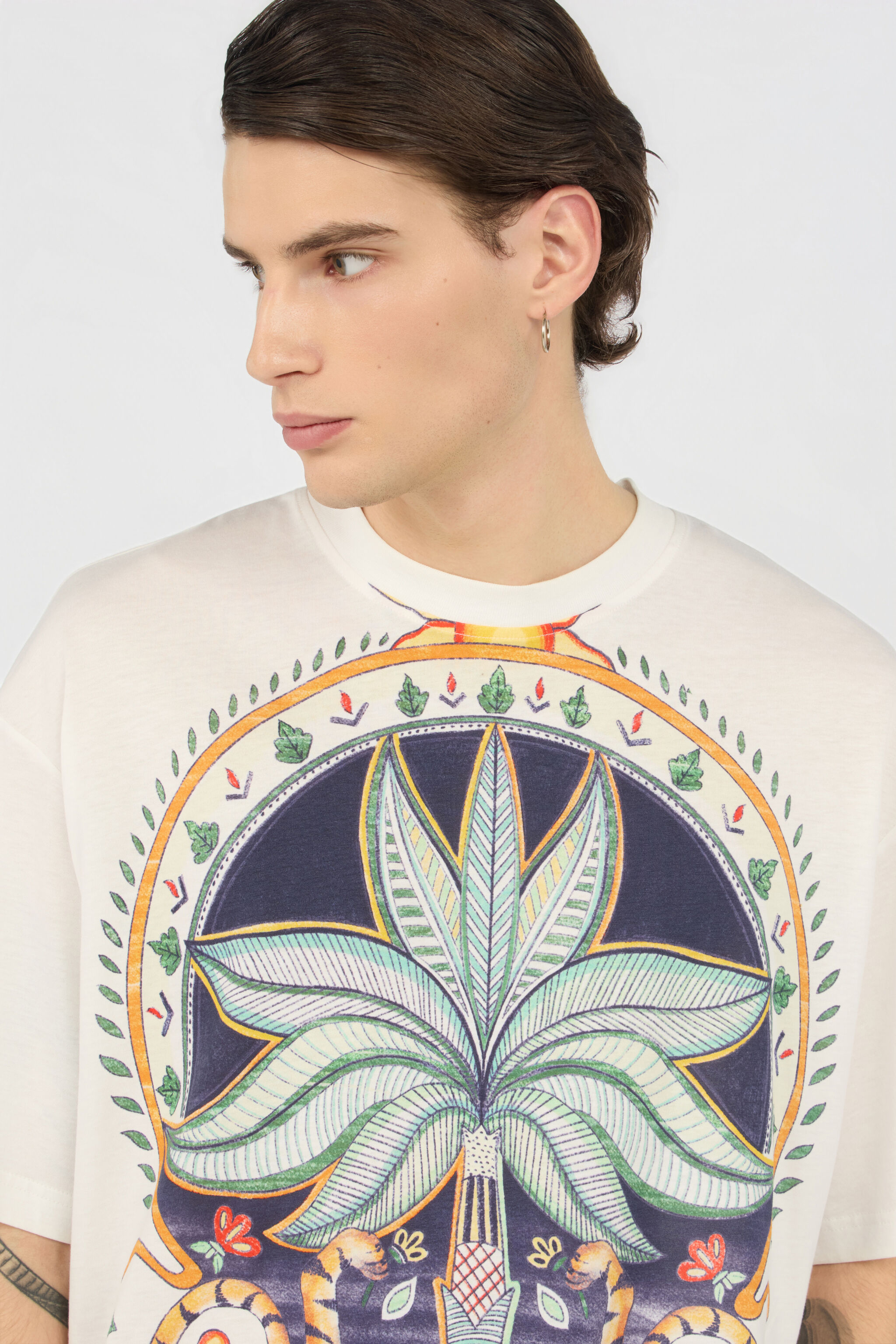 JC T-Shirt mit Tropical Garden-Print OFF WHITE WFT062-WF092