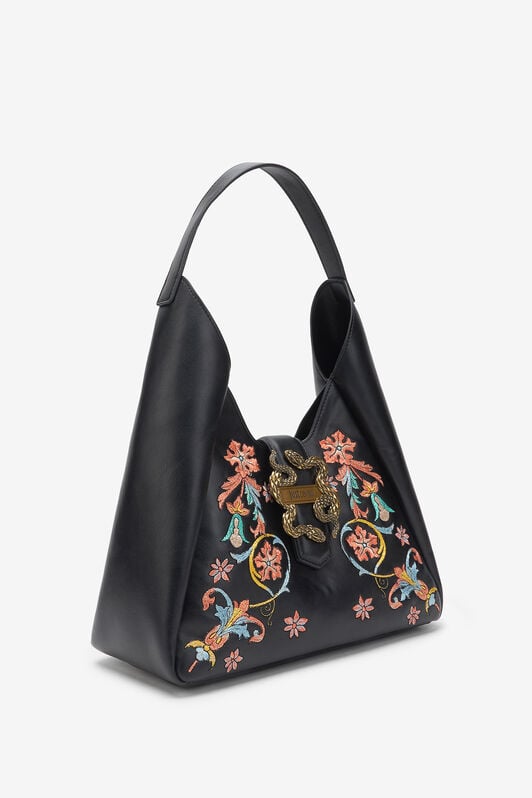 JC Shoulder Bag with Persian Tarot Embroidery BLACK WFB031-WF361