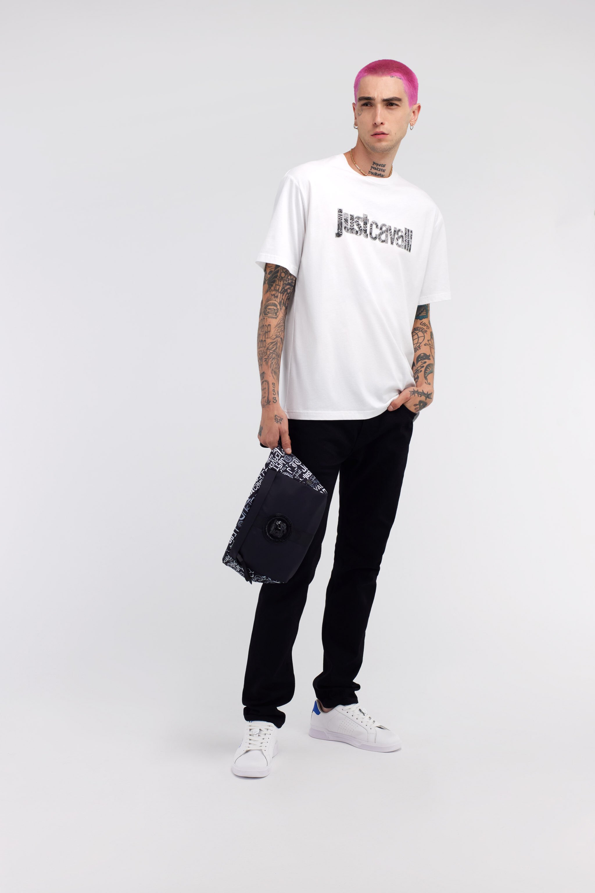 JC Just Cavalli Logo T-Shirt White RRT929-RR191