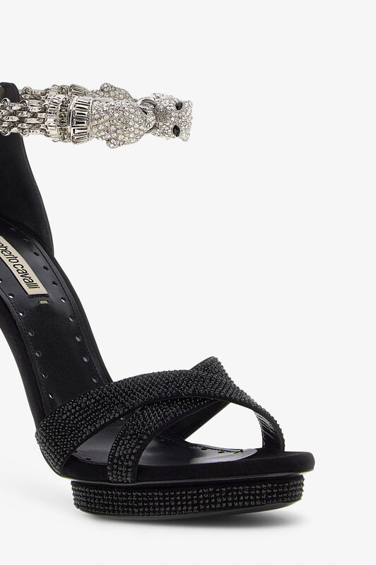 RC Panther-head high-heel sandals Schwarz OQS032-PCS01