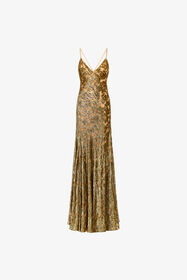 ${brand} Goldenes Slip-Kleid ${colorDescription} ${masterID}