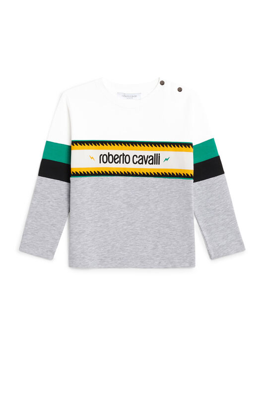 JU Logo panel colourblock top JU Logo panel colourblock top GREY MELANGE/MILKY JJT61O-JV025