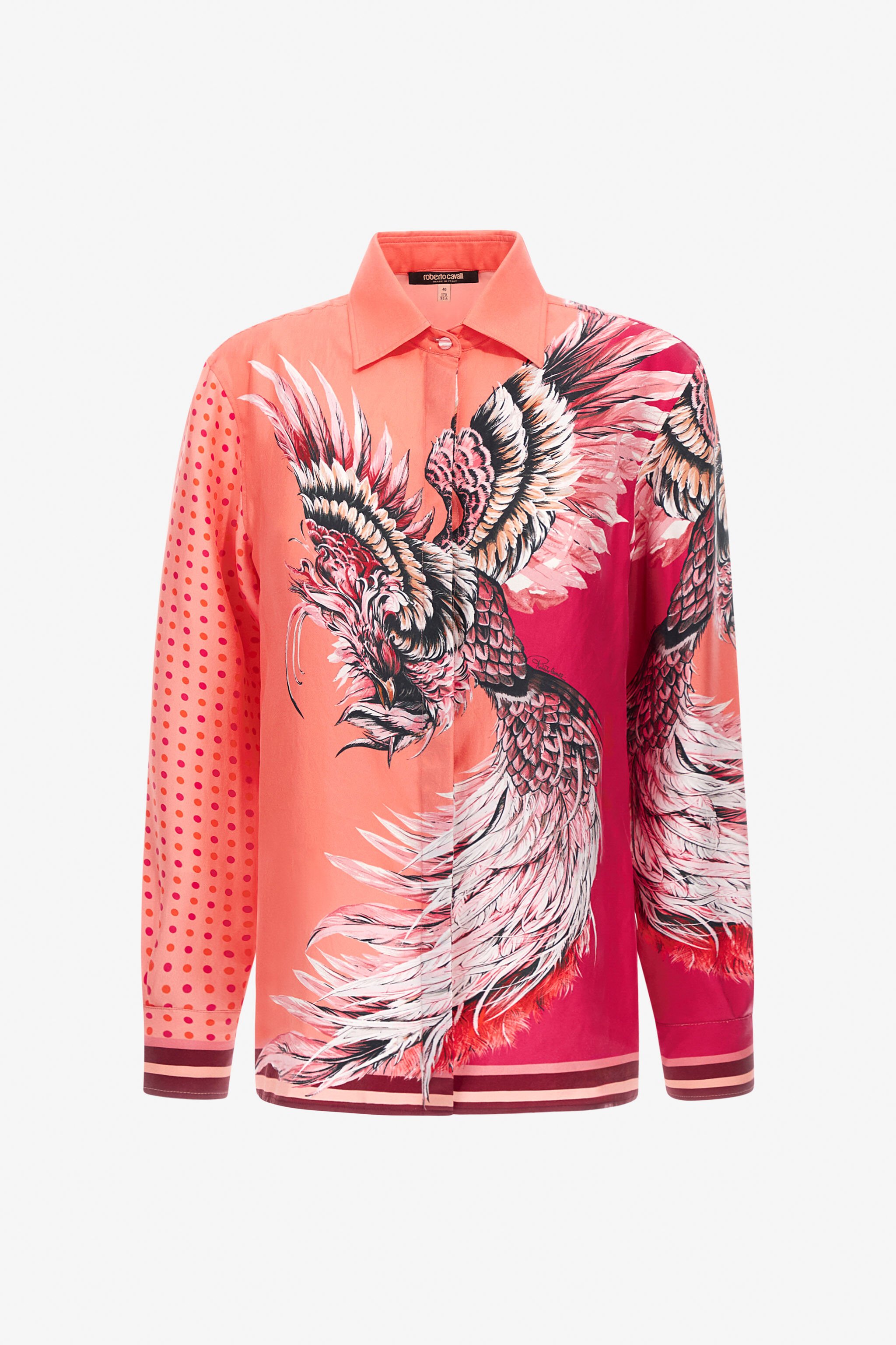 RC Bird Patchwork print shirt Fuchsia SWT704-4QM18