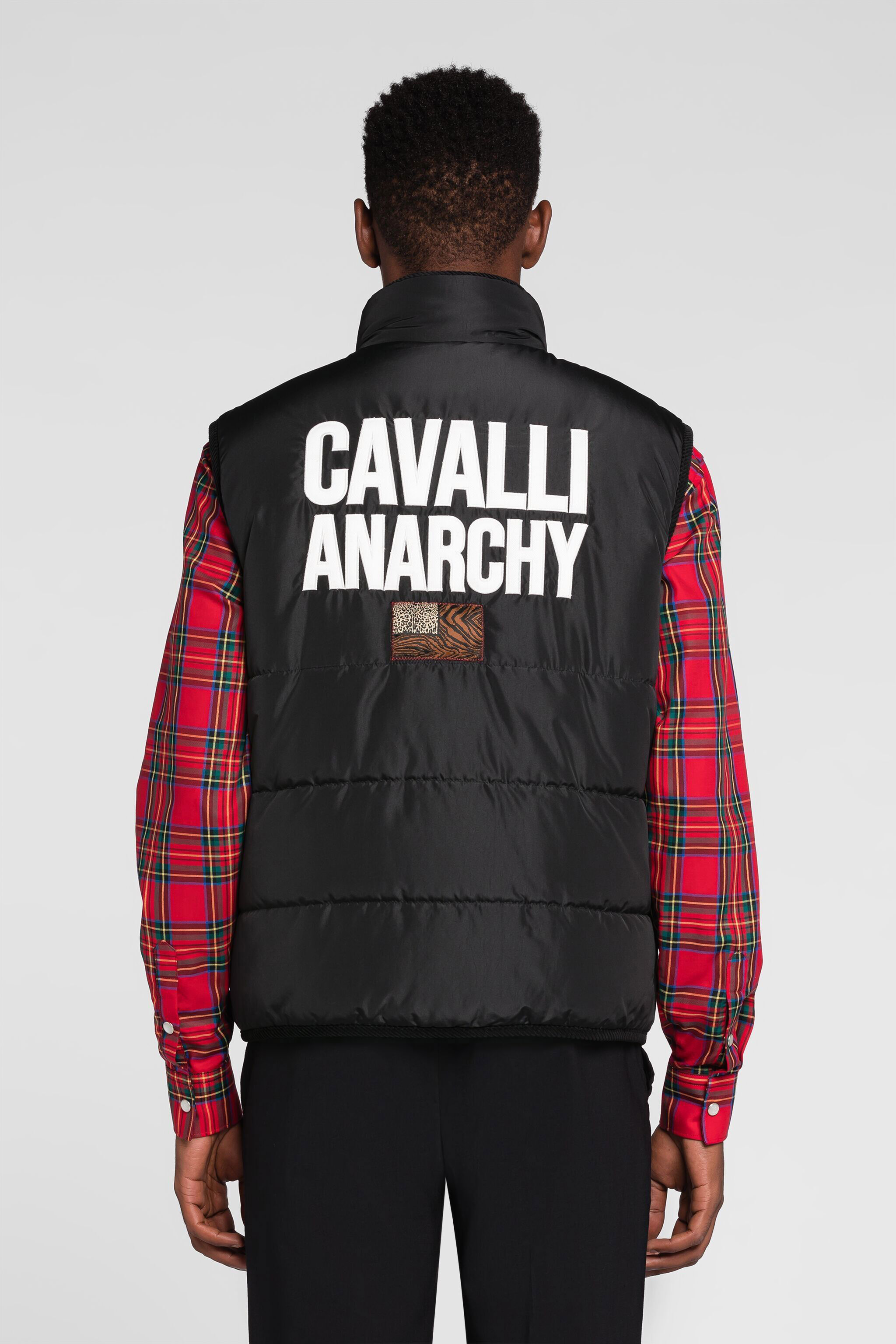 RC Slogan-Print Padded Gilet Black PRT836-SB095