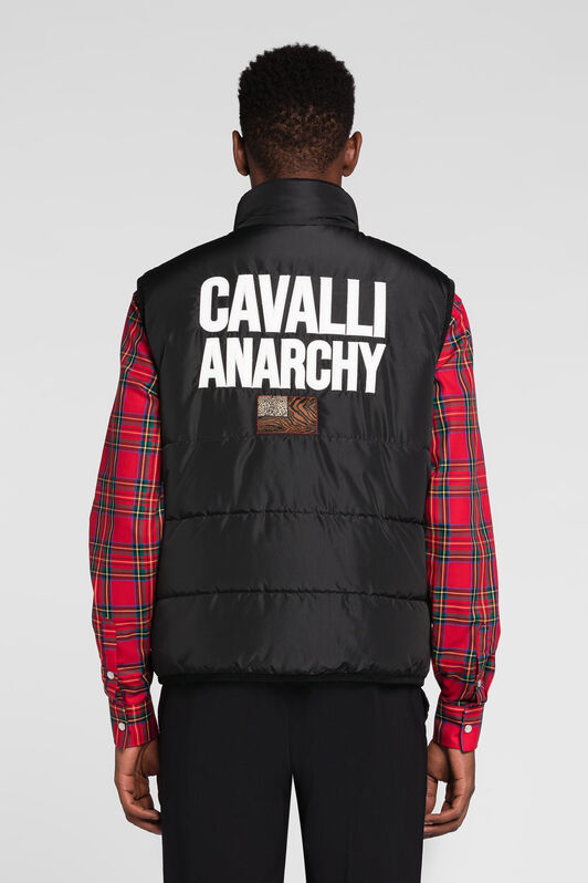 RC Slogan-Print Padded Gilet RC Slogan-Print Padded Gilet Black PRT836-SB095