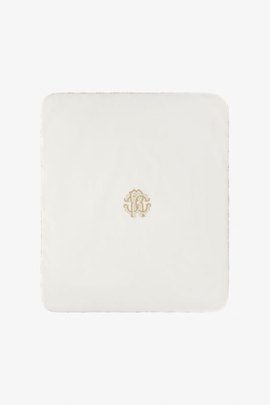 JU RC Monogram-Print Baby Blanket Weiß TJT823-JD001
