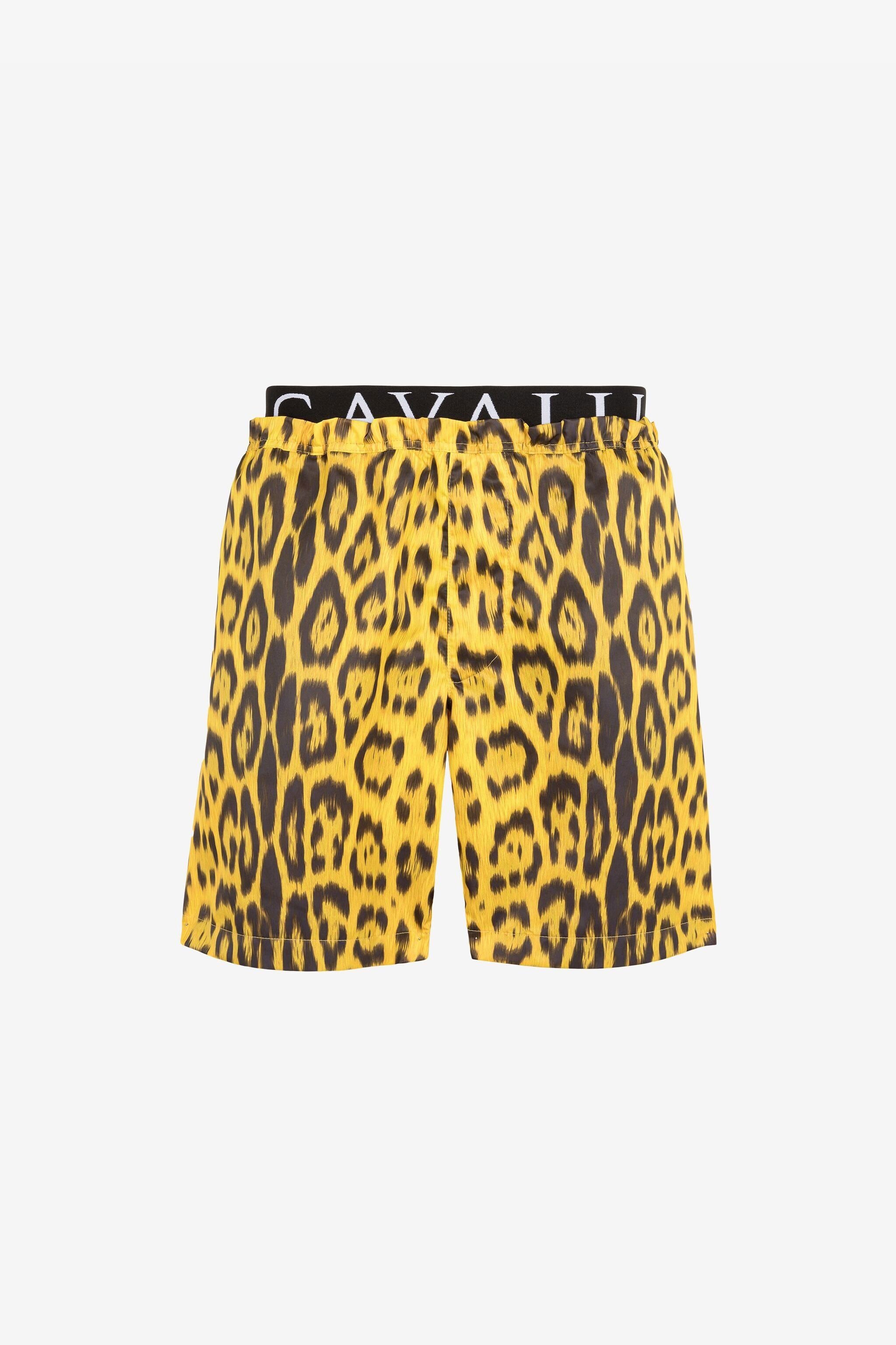 RC Leopard-print swim shorts Yellow QRH00L-5RF53