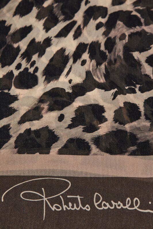RC Stola Roberto Cavalli con stampa QUEEN OF SICILY Marrone chiaro SYI00H-2NL55