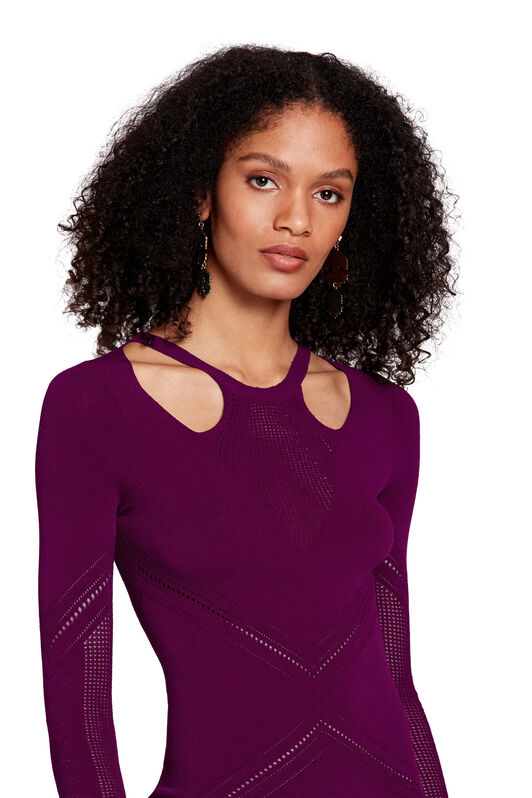 RC Cut out knitted mini dress Purple LQM100-MI001