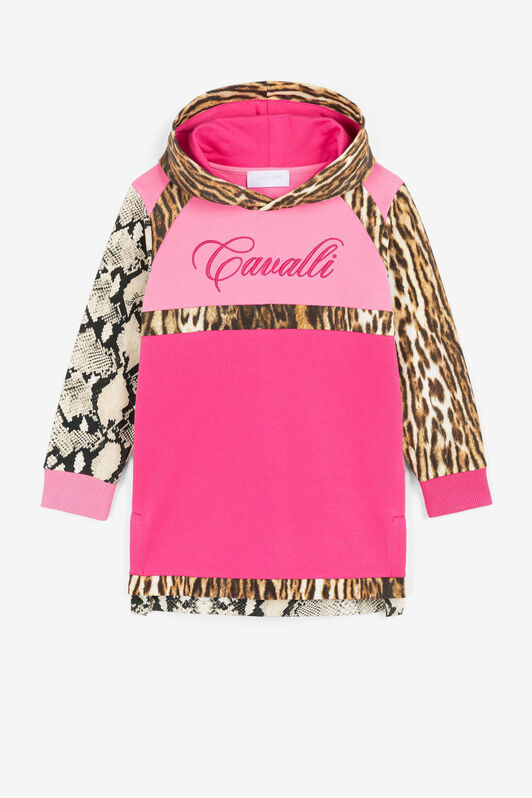 JU Hoodie à imprimé animalier Fuchsia PJT110-5OE40