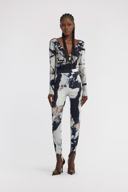 RC Marble Print Pants Black/White TWT204-ORN18