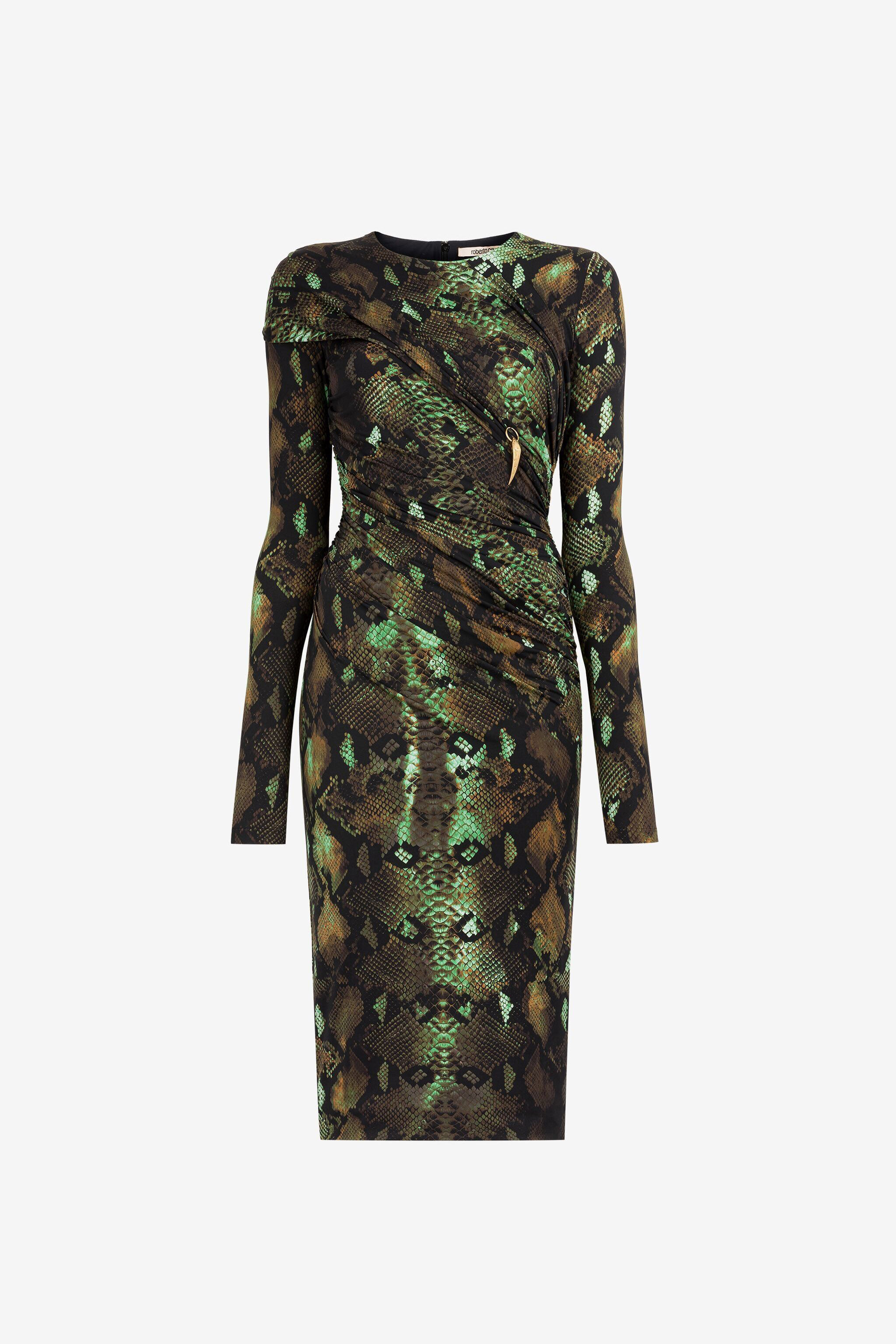 RC Vestido con estampado Rock Python NATURALE/MILITARE PKT106-LNE38